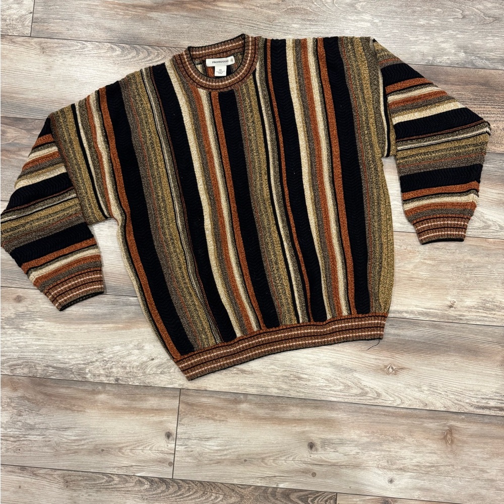 Pronto-Uono Men’s Striped Multicolor Sweater